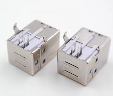 打印機用USB母頭/B型接口/USB方形口/方頭母座/90度/彎腳